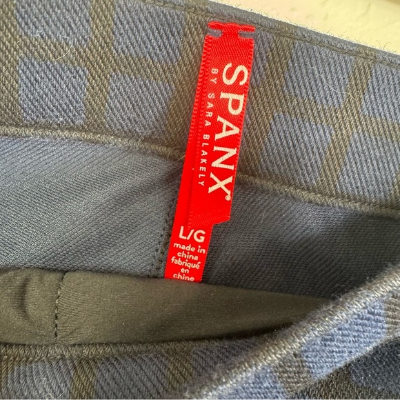 SPANX pants Jean-ish large pull on checkered ankle leggings Blue Skinny Pants - Picture 5 of 9